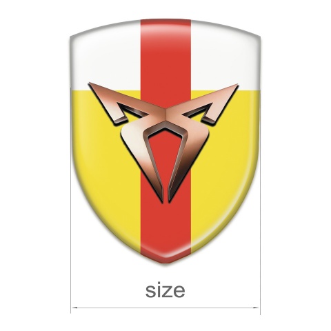 Seat Cupra Emblem Badge Logo Yellow White with Red Band Design 