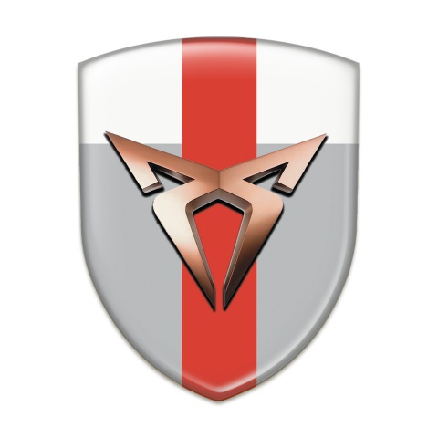 Seat Cupra Logo Emblem Gray White with Red Band Design 