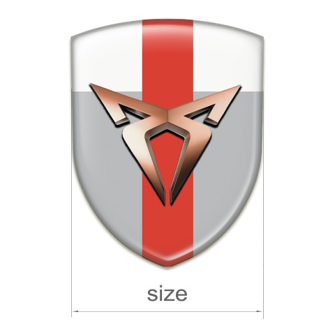 Seat Cupra Logo Emblem Gray White with Red Band Design 