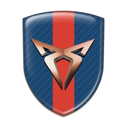 Seat Cupra Tuning Emblem Navy Blue Carbon with Red Band Design 