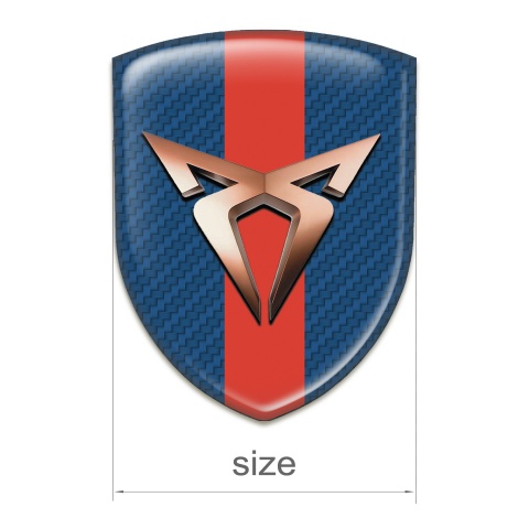 Seat Cupra Tuning Emblem Navy Blue Carbon with Red Band Design 