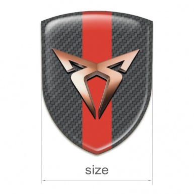 Seat Cupra Self Adhesive Emblem Logo Carbon with Red Band design 