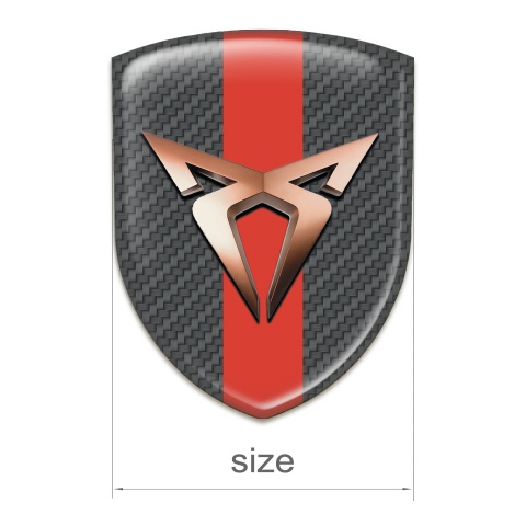 Seat Cupra Self Adhesive Emblem Logo Carbon with Red Band design 