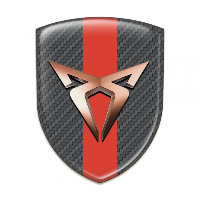Seat Cupra Self Adhesive Emblem Logo Carbon with Red Band design 