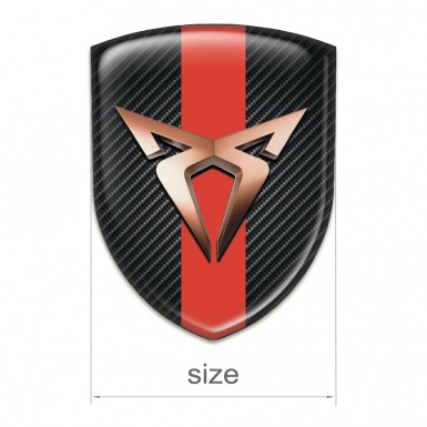 Seat Cupra Silicone Emblem Black Carbon with Red Band Design 
