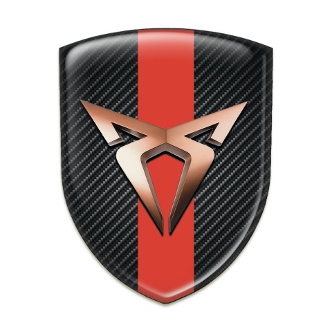 Seat Cupra Silicone Emblem Black Carbon with Red Band Design 