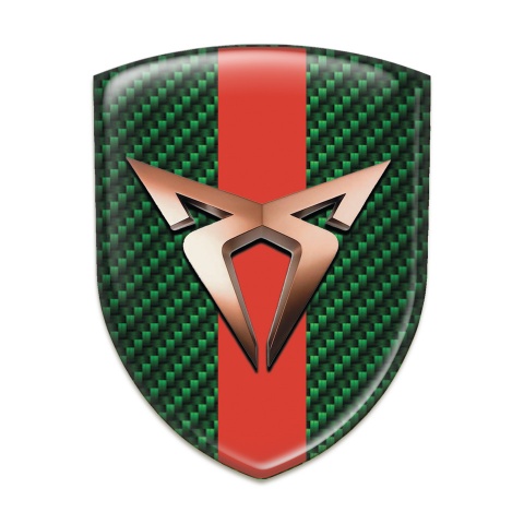 Seat Cupra 3D Gel Emblem Green Carbon Red Band 
