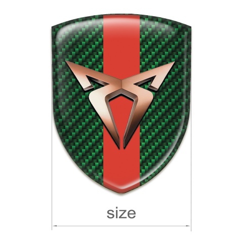 Seat Cupra 3D Gel Emblem Green Carbon Red Band 