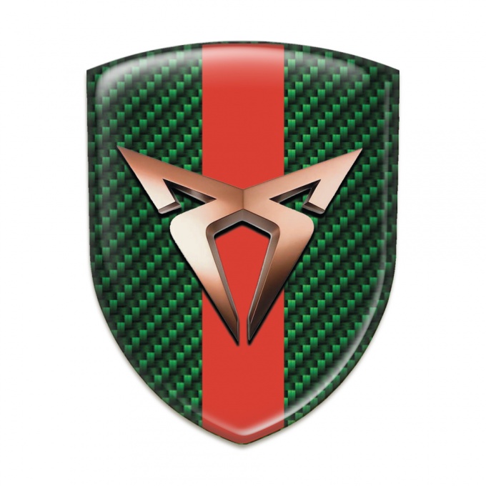 Seat Cupra 3D Gel Emblem Green Carbon Red Band 