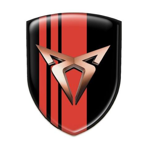 Seat Cupra Tuning Badge Black with Red tapes decoration 