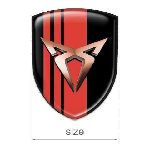 Seat Cupra Tuning Badge Black with Red tapes decoration 