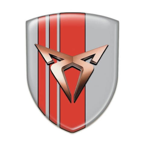 Seat Cupra Self Adhesive Car logo Emblem Gray with Red tapes Decoration 