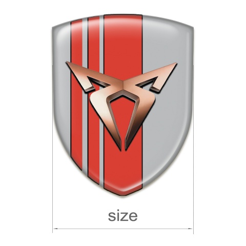 Seat Cupra Self Adhesive Car logo Emblem Gray with Red tapes Decoration 