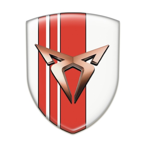 Seat Cupra Auto Emblem White with Red tapes Decoration 
