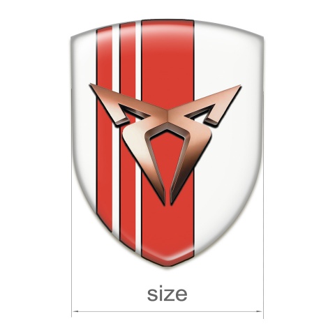 Seat Cupra Auto Emblem White with Red tapes Decoration 