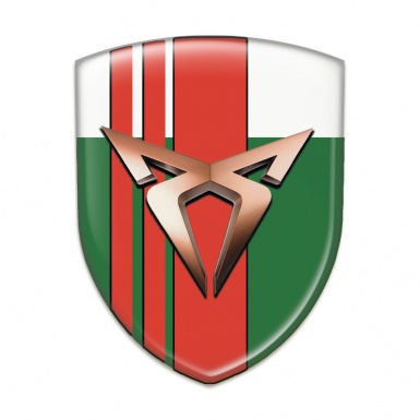 Seat Cupra Emblem Badge Logo Green White with Red Tapes decoration 