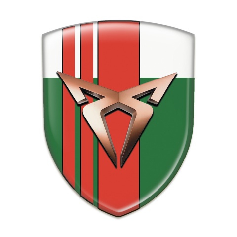 Seat Cupra Emblem Badge Logo Green White with Red Tapes decoration 