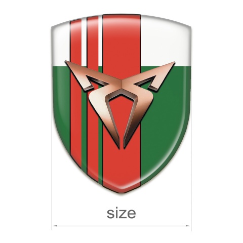 Seat Cupra Emblem Badge Logo Green White with Red Tapes decoration 