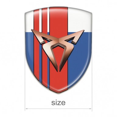 Seat Cupra Logo Emblem Blue White with Red Tapes 