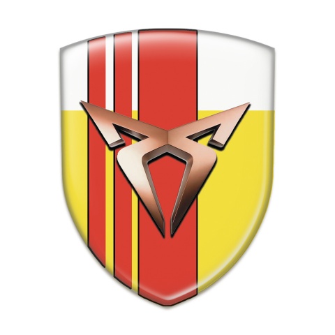 Seat Cupra Tuning Emblem Yellow White with Red Tapes 