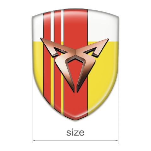 Seat Cupra Tuning Emblem Yellow White with Red Tapes 