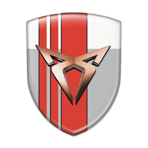 Seat Cupra Self Adhesive Emblem Logo Gray White with Red Tapes 