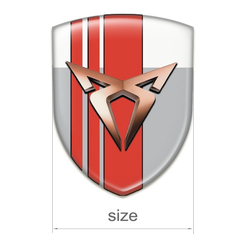 Seat Cupra Self Adhesive Emblem Logo Gray White with Red Tapes 