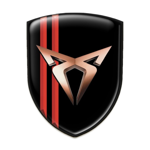 Seat Cupra Resin Sticker Black with Red Lines Style 