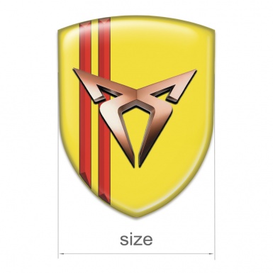 Seat Cupra Tuning Badge  Yellow with red Lines Style 