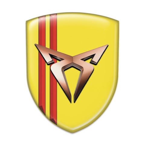 Seat Cupra Tuning Badge  Yellow with red Lines Style 