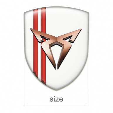 Seat Cupra Car Accessories Badge White with red Lines style 
