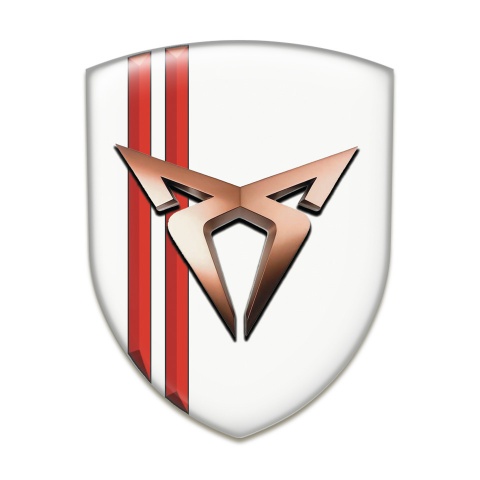 Seat Cupra Car Accessories Badge White with red Lines style 