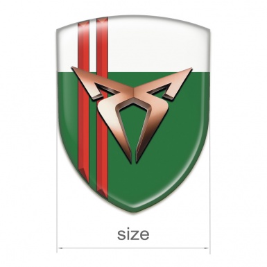 Seat Cupra Self Adhesive Car logo Emblem Green White with Red lines Style 