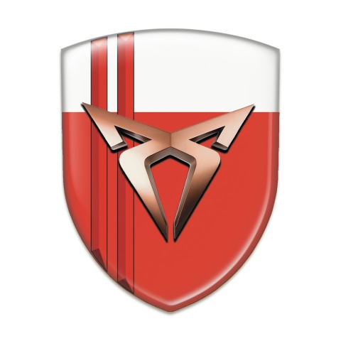 Seat Cupra Car Interior Badge Red White with Red Lines Style 