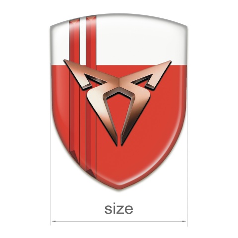 Seat Cupra Car Interior Badge Red White with Red Lines Style 