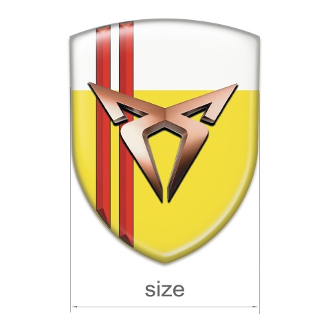 Seat Cupra Silicone Badge Yellow White with Red Lines Style 