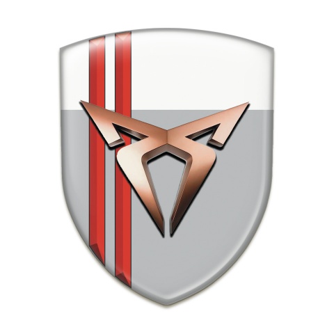 Seat Cupra Silicone Shield Gray White with Red Lines Style 
