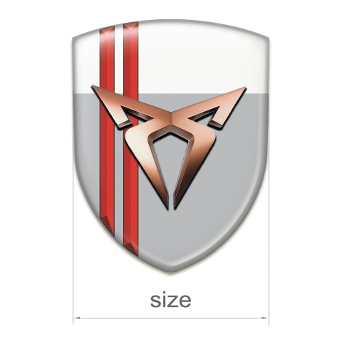 Seat Cupra Silicone Shield Gray White with Red Lines Style 
