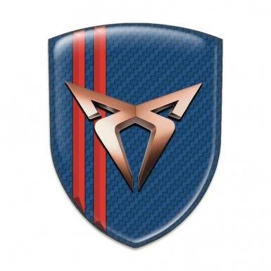 Seat Cupra Auto Emblem Navy Blue Carbon with Red Lines Style 