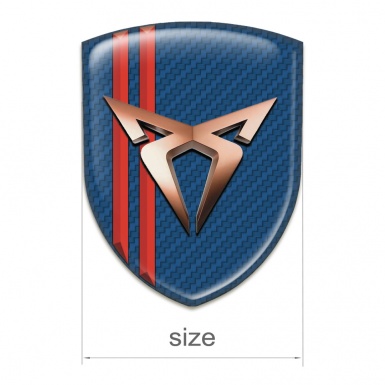 Seat Cupra Auto Emblem Navy Blue Carbon with Red Lines Style 