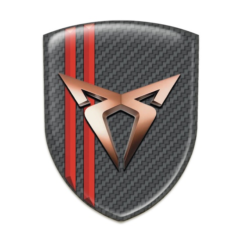 Seat Cupra Emblem Badge Logo carbon with Red Lines Style 