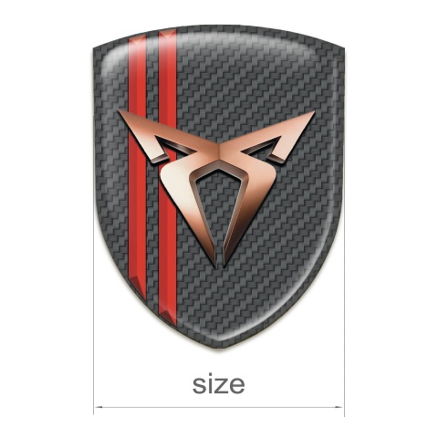 Seat Cupra Emblem Badge Logo carbon with Red Lines Style 