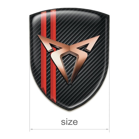 Seat Cupra Tuning Emblem Black Carbon with Red Lines Style 