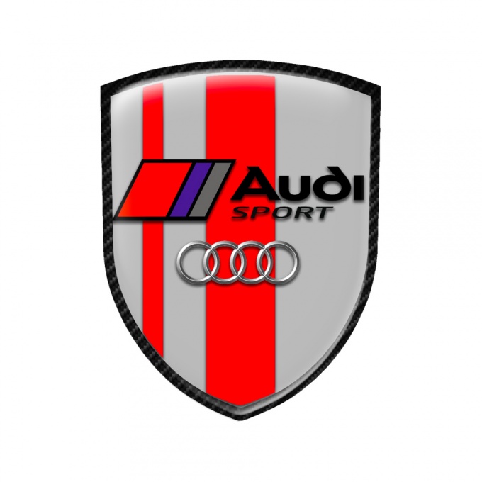 Audi Sport Silicone Sticker Grey Line, Domed Emblems, Stickers