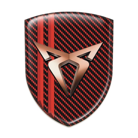 Seat Cupra Silicone Emblem Red Carbon with Red Lines Style 