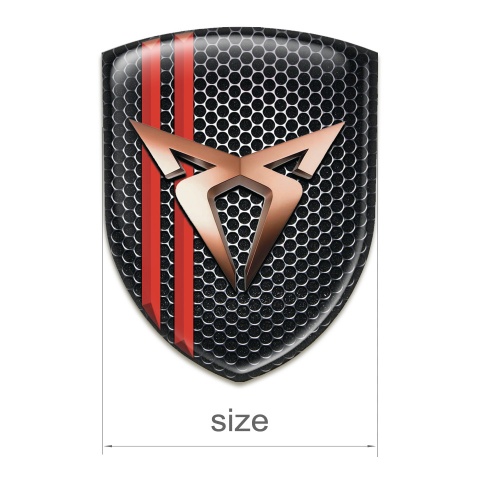 Seat Cupra Resin Sticker Perforated Steel with Red Lines Style 