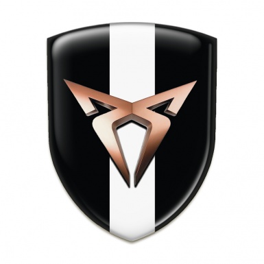 Seat Cupra 3D Gel Emblem Black with White tape Edition 