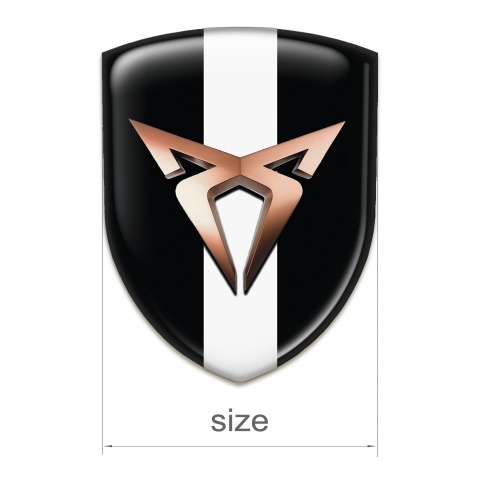 Seat Cupra 3D Gel Emblem Black with White tape Edition 