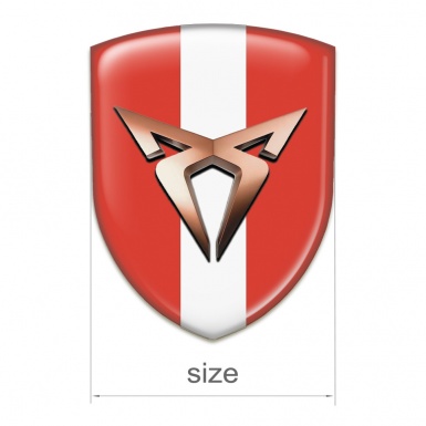 Seat Cupra Car Accessories Badge Red base White tape edition 
