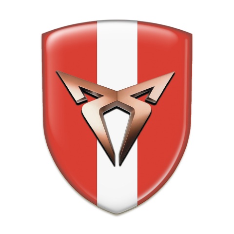 Seat Cupra Car Accessories Badge Red base White tape edition 